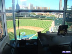Wrigley Field press box View from the press box