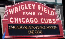 Blackhawks on Wrigley marquee
